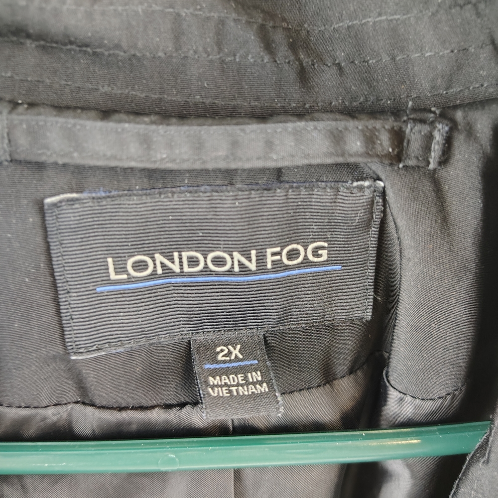 London Fog Black Trench Coat - Picture 2 of 3